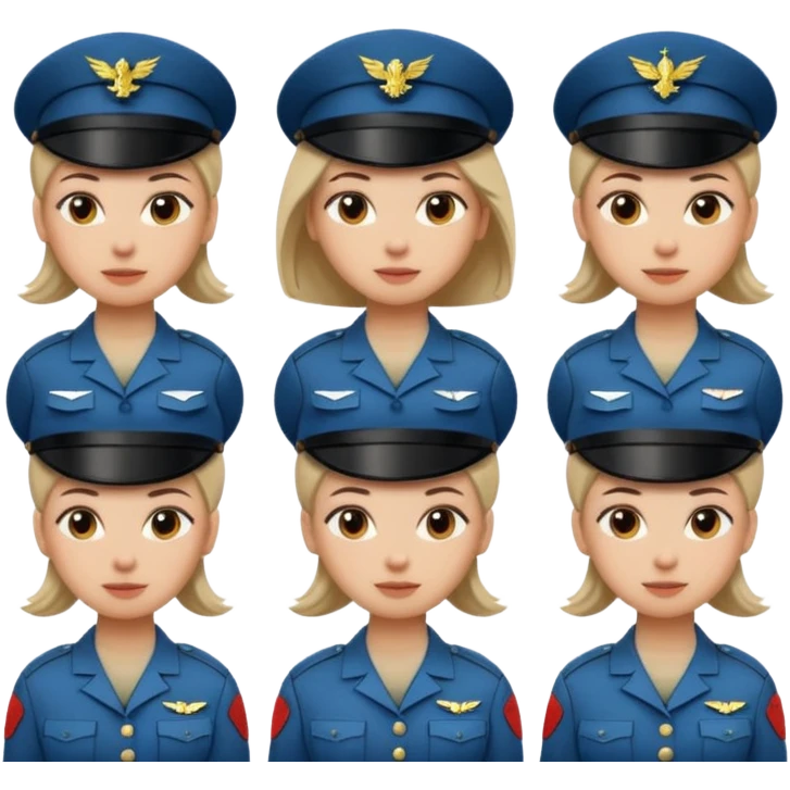 female soldier different hair style emoji