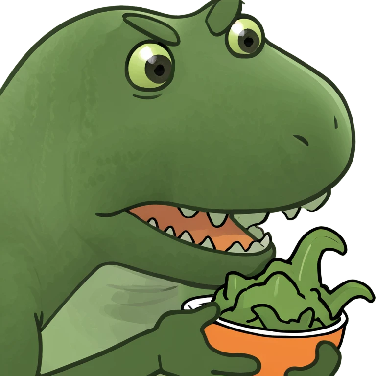 Dino eating dino emoji