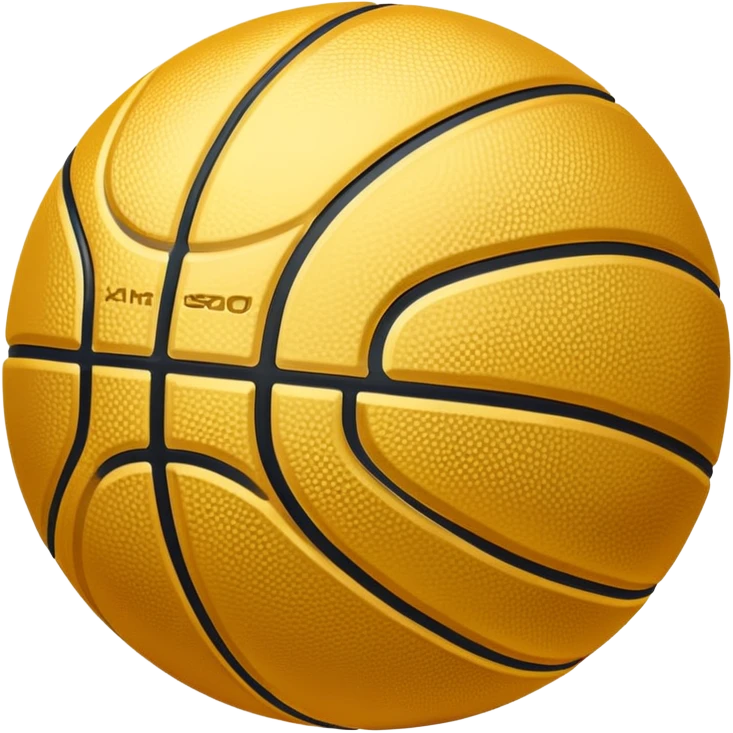 basketball with luxury gold metallic surface instead of orange, black lines pattern of a basketball emoji