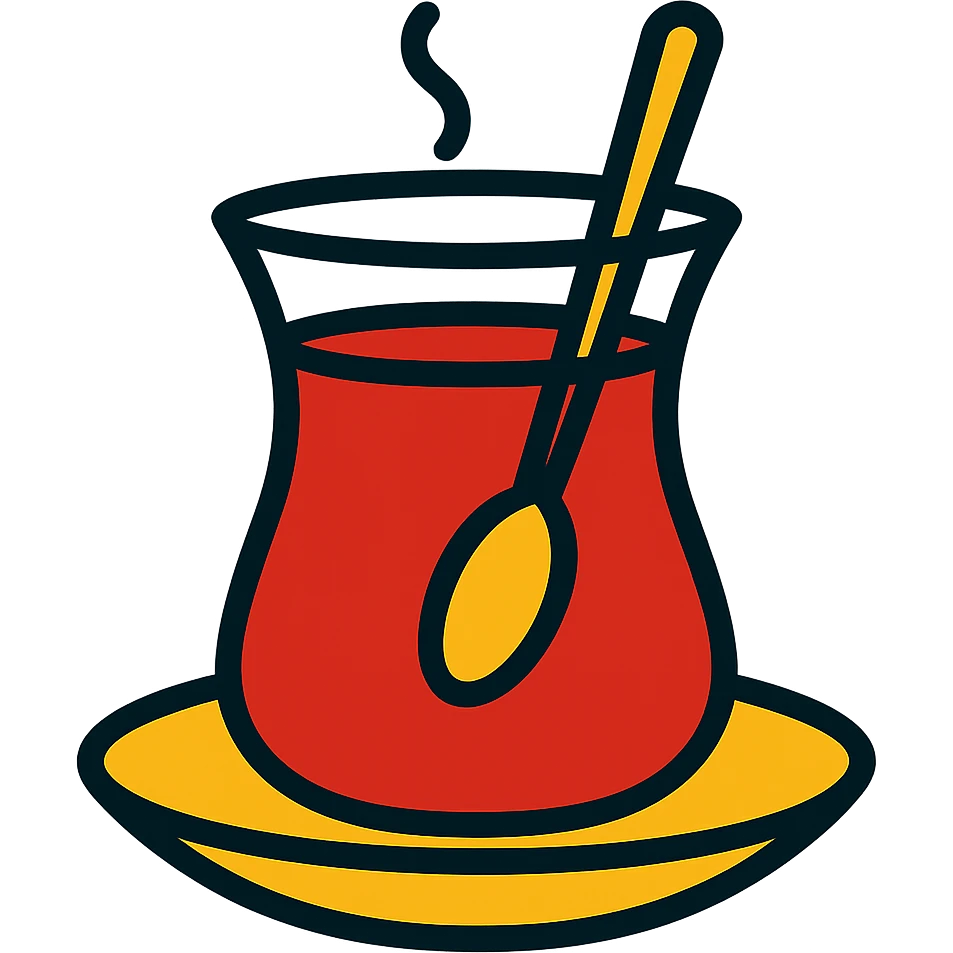 Make the tea in the glass a deeper, more vibrant red while keeping the rest of the icon unchanged emoji