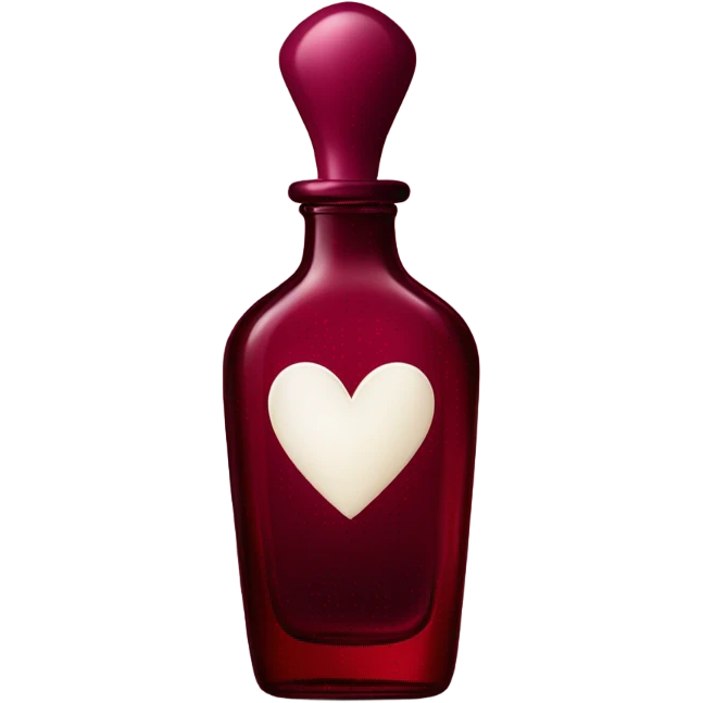 Burgundy perfume heart shaped  emoji