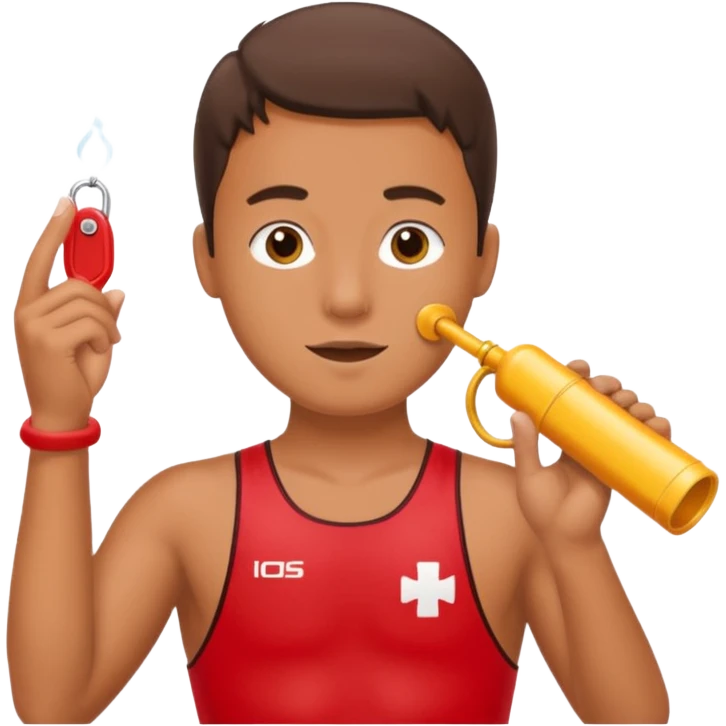 lifeguard with whistle emoji