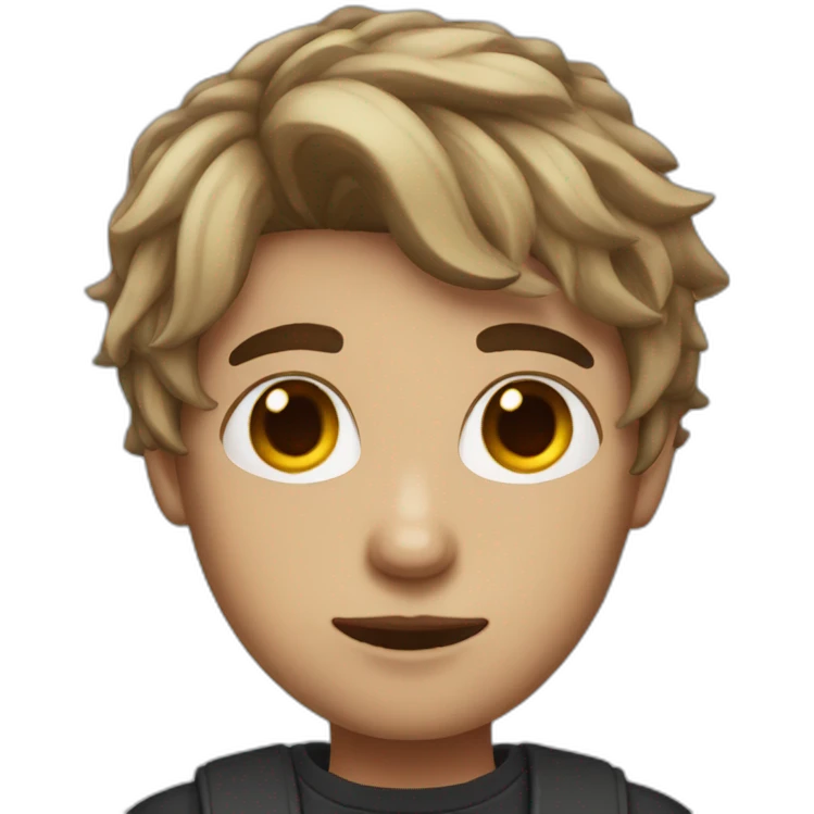 Boy with blood hair and fullface emoji