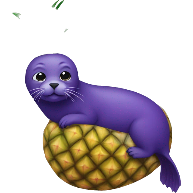 purple pineapple seal emoji