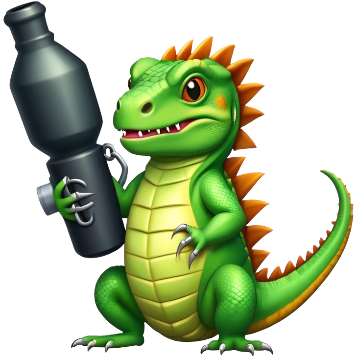 iguana with a bomb emoji