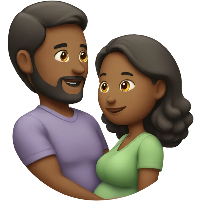 A pregnant woman with her husband. put two young children on the husbands shoulders emoji