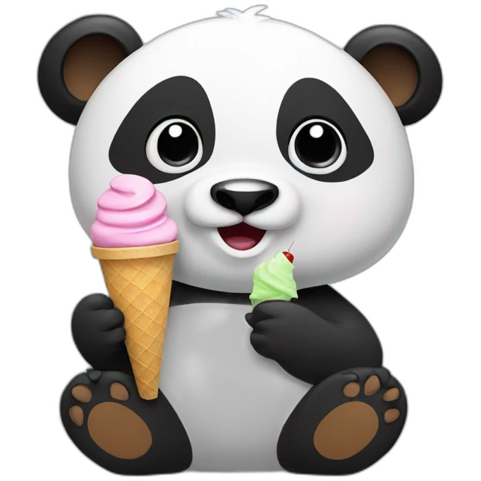 Panda eating ice cream emoji
