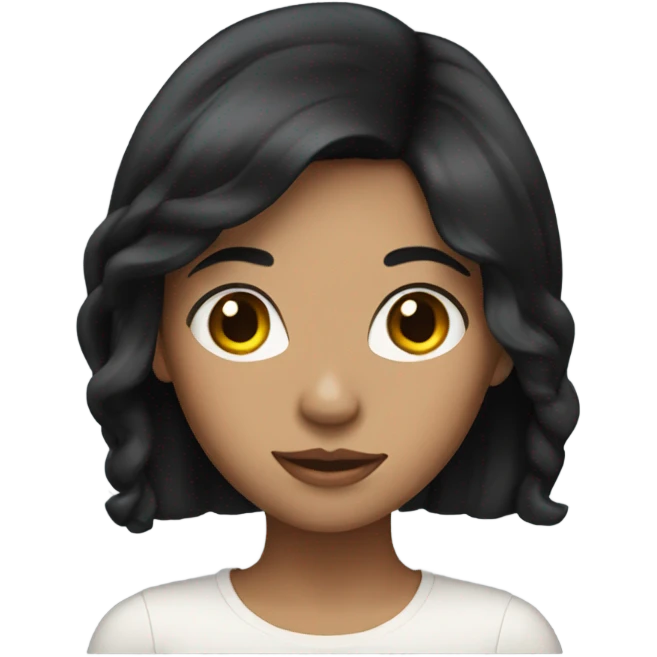 women with black hair and pretty face  emoji