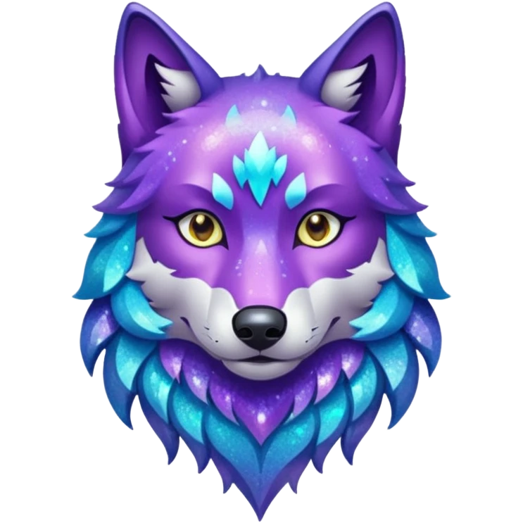 glitter purple and cian lobo emoji