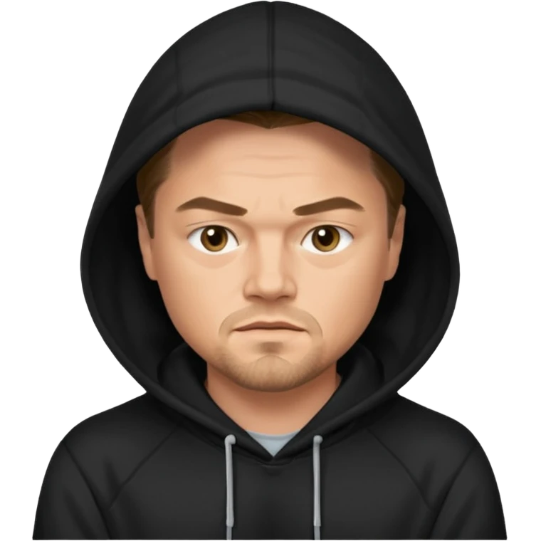 leonardo di caprio wears black hoodie emoji