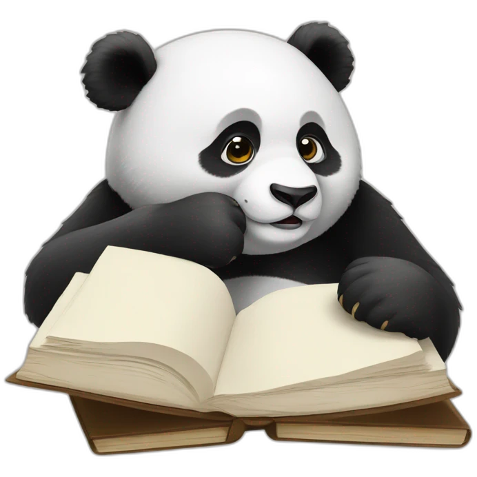 Panda studying emoji
