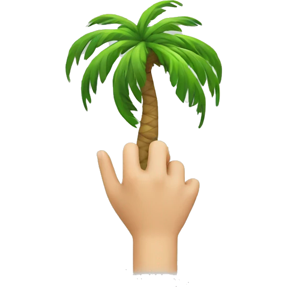 Curved palm emoji