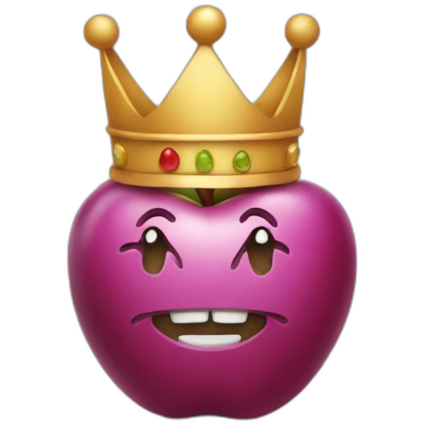 apple with crown emoji