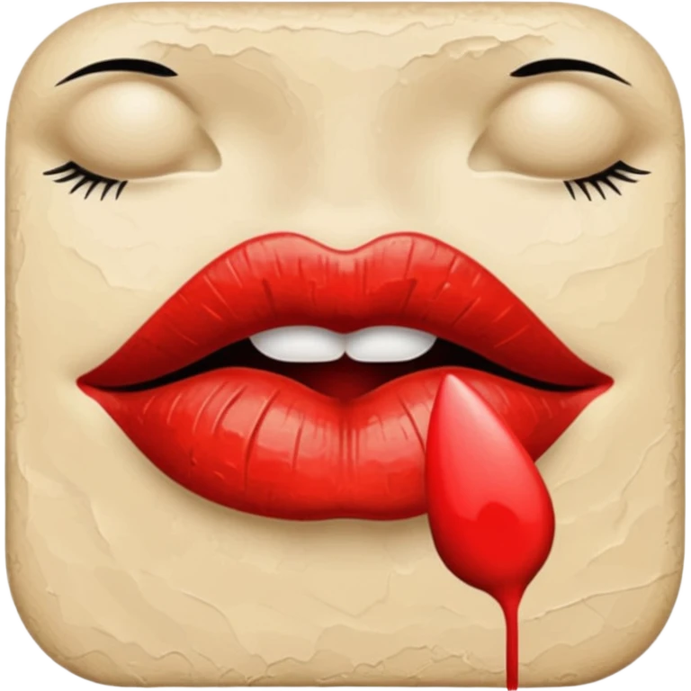 beige colored kiss print  emoji