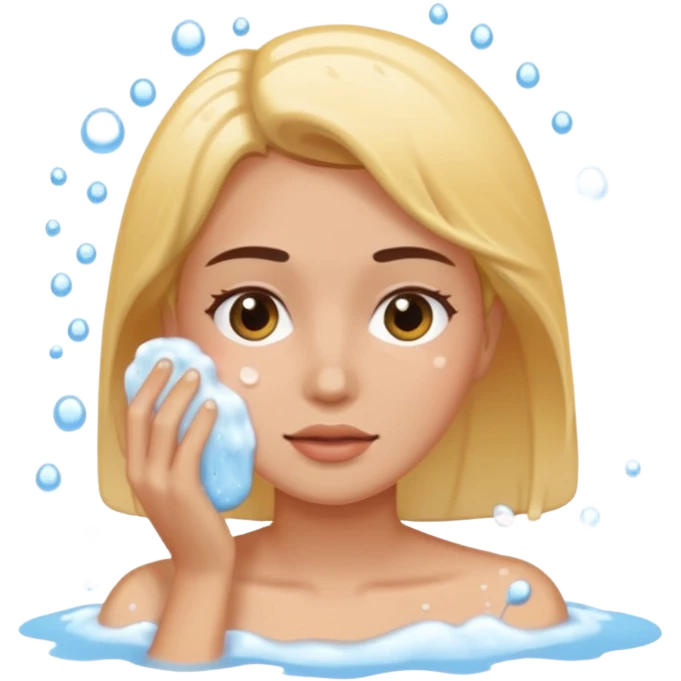 A women washing her face emoji