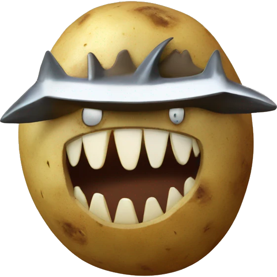 Potato with shark teeth emoji