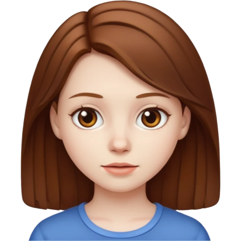 Girl with brown medium hair ,pale skin  emoji