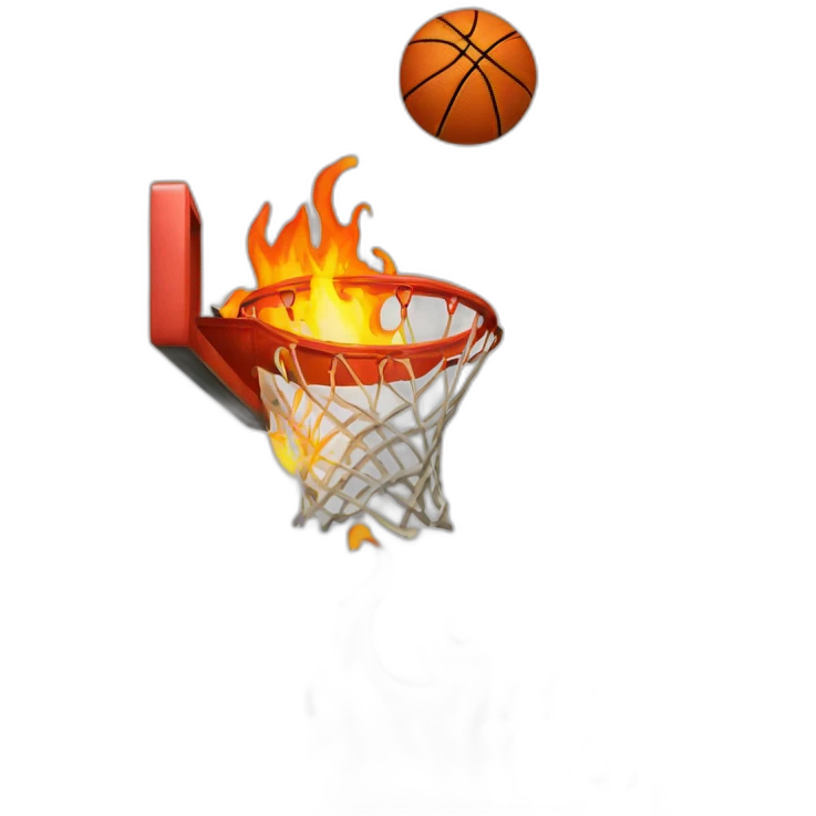 Basketball on fire emoji