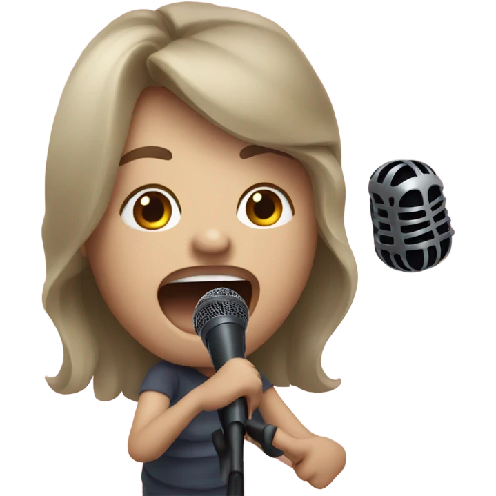 Person singing with microphone emoji
