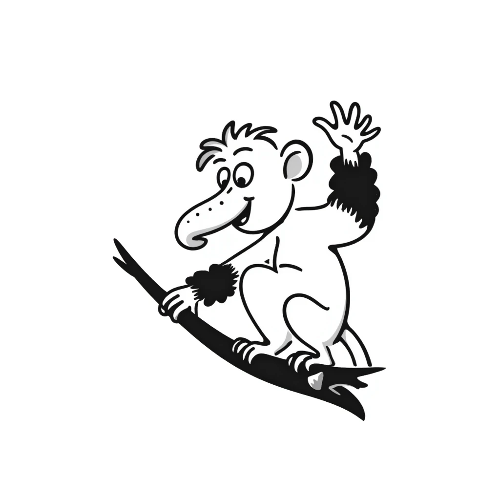 proboscis monkey hand drawn doodle style emoji