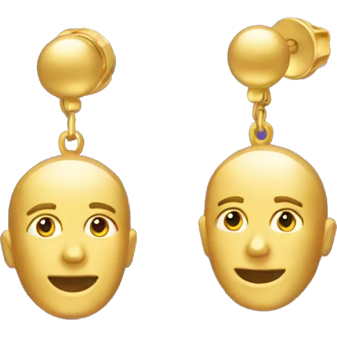 A pair of gold earrings  emoji