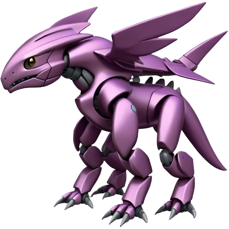 Futuristic Cool Cute Edgy Shiny Digimon-Genesect-Palkia-hybrid full body emoji