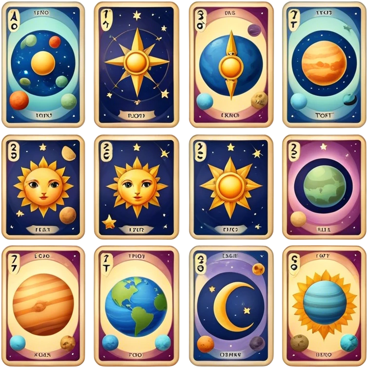 Astrology signs tarot cards planets emoji