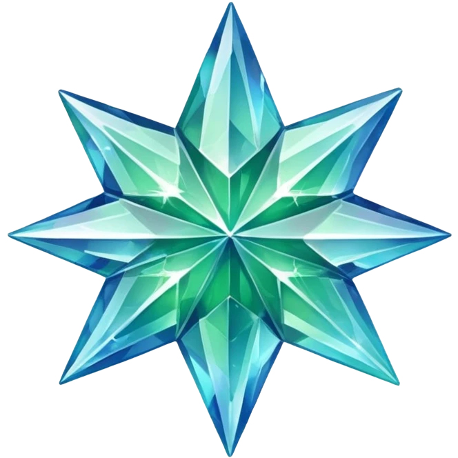 crystal star with green-blue hues emoji