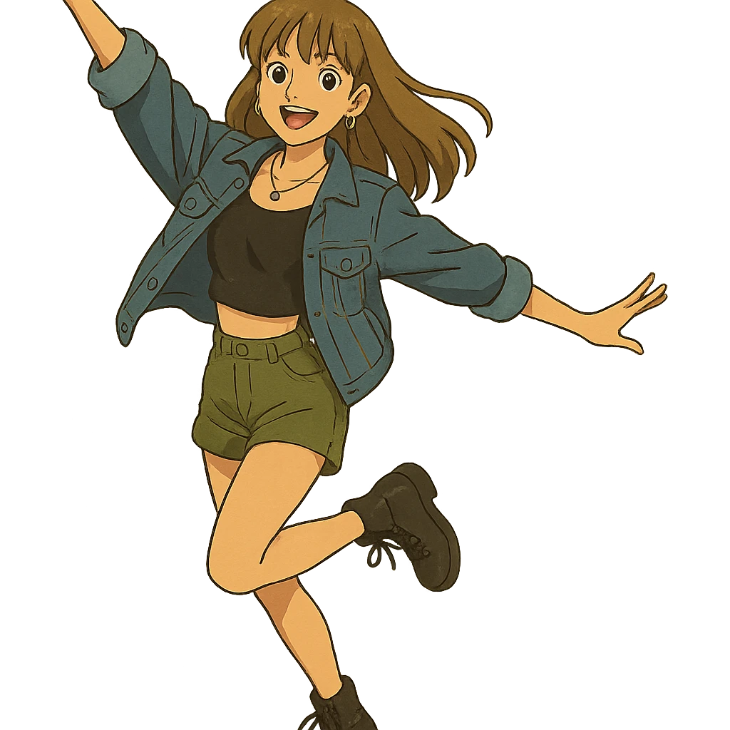 Lisa from Blackpink, full body, energetic pose emoji