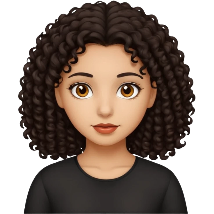 hispanic girl with brown eyes and dark curly hair emoji