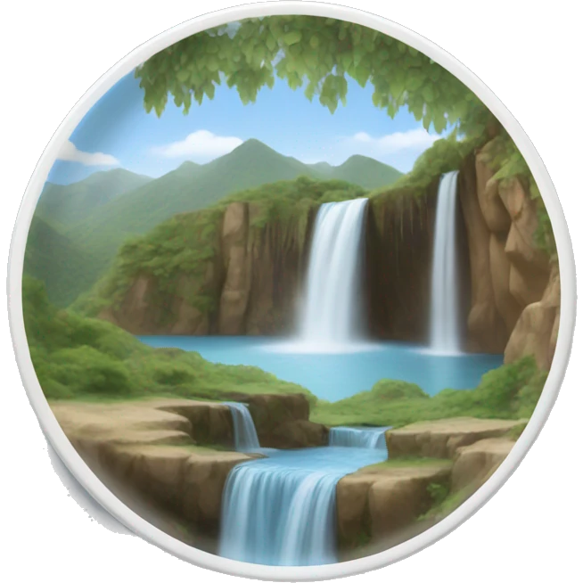 plate and waterfall emoji