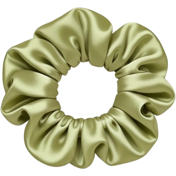 Pale olive silk scrunchie emoji