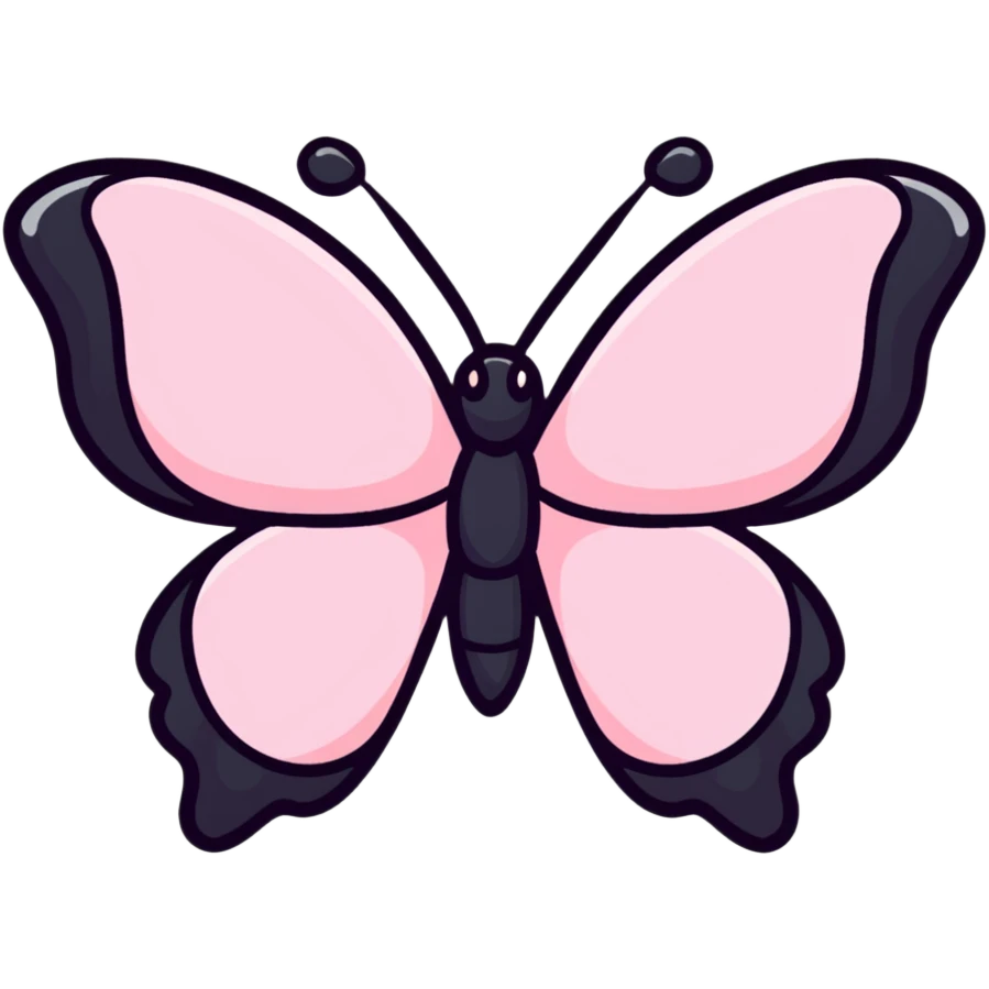 Light pink butterfly with sparkles emoji