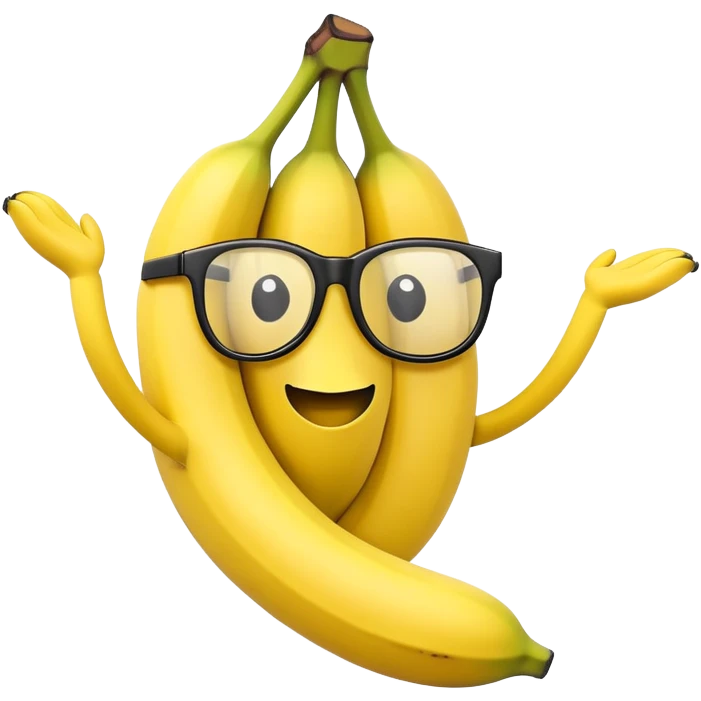 Bananas with black glasses and arms emoji