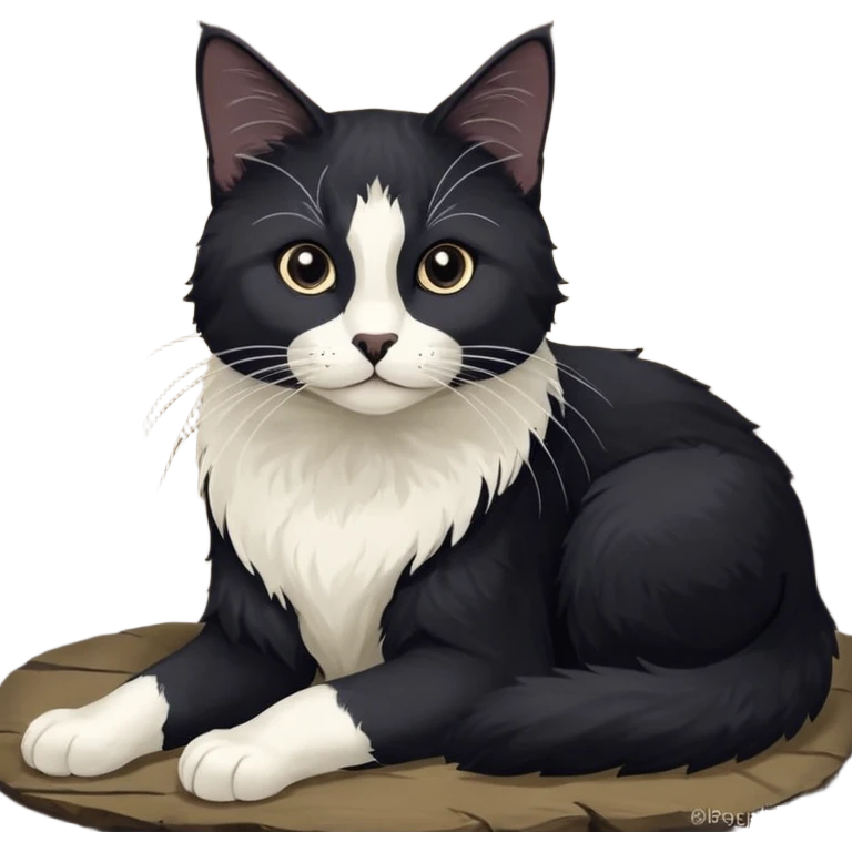 вислоухий черный кот с миндалевидными глазами emoji