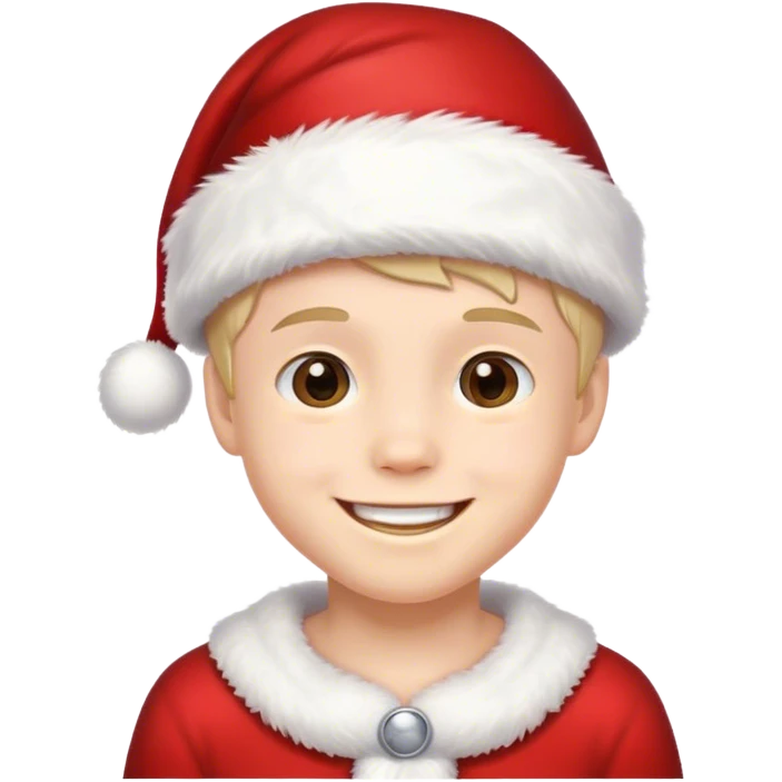 smiling boy in santa hat emoji
