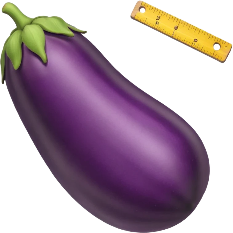 Eggplant and a ruler emoji