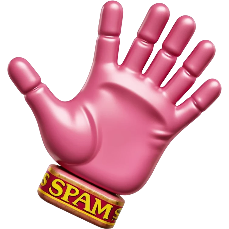 Jeff Koons style spam meat hand sculpture  emoji