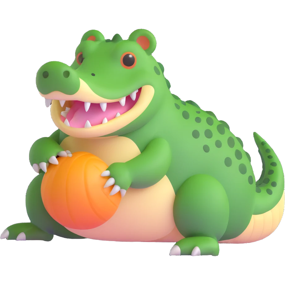 crocodile with hamster cheeks emoji
