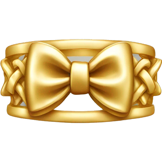 Gold ring with bow emoji