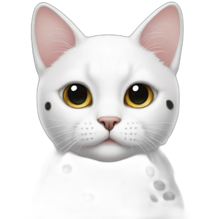 White cat with black spots emoji