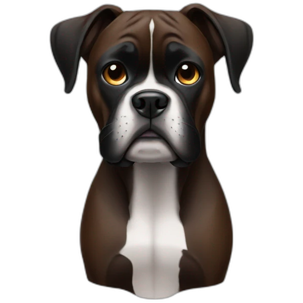 black Boxer dog emoji