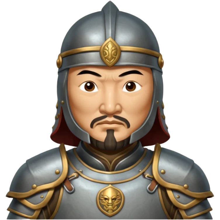 portrait of Genghis Khan in armor emoji