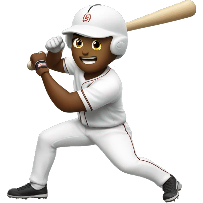 Baseball player swinging bat emoji