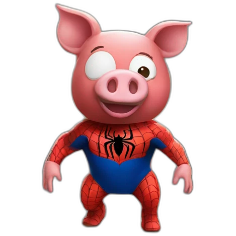 Spider man on a pig emoji
