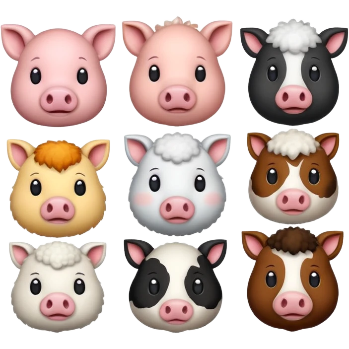 Pig Cat cow sheep emoji