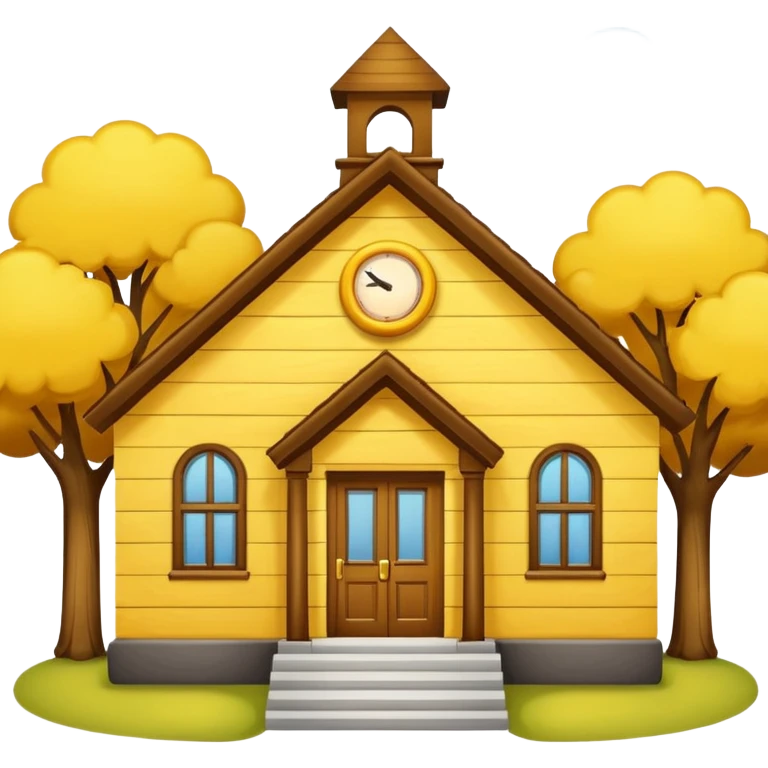 yellow school house emoji