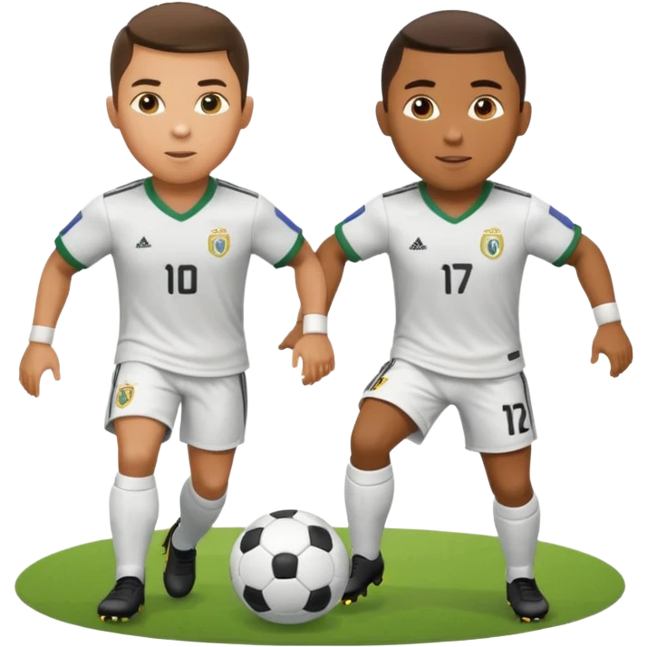 ronaldo and robinho playing football emoji