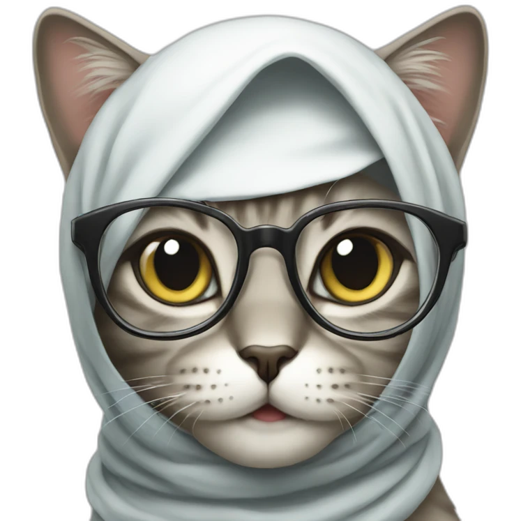 cat-with-glasses-wearing-hijab emoji