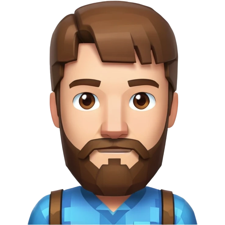Steve from Minecraft movie with beard emoji